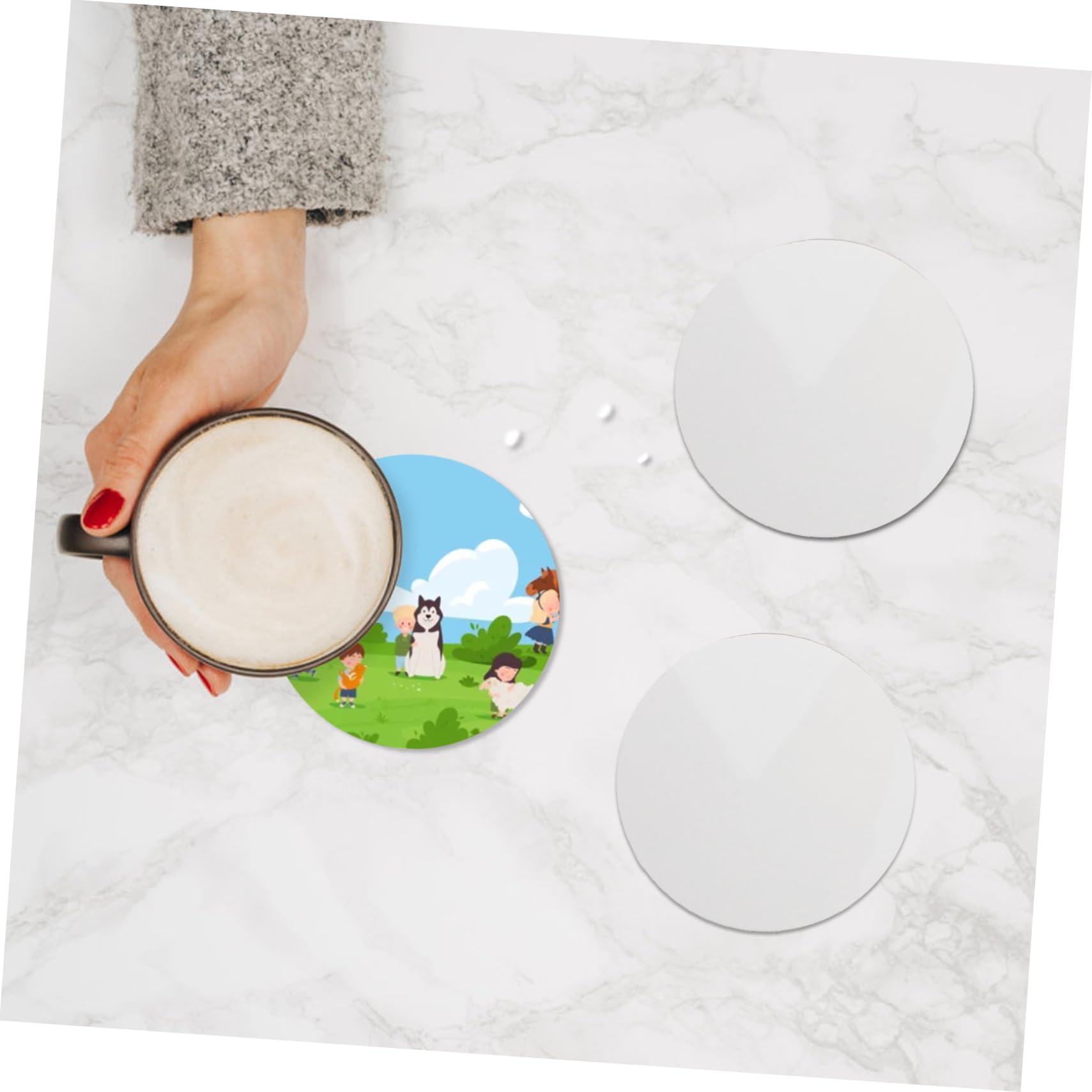 Ciieeo 24piezas Posavasos De Corcho para Sublimación Unidades Protección para Superficies para Manualidades y Decoración