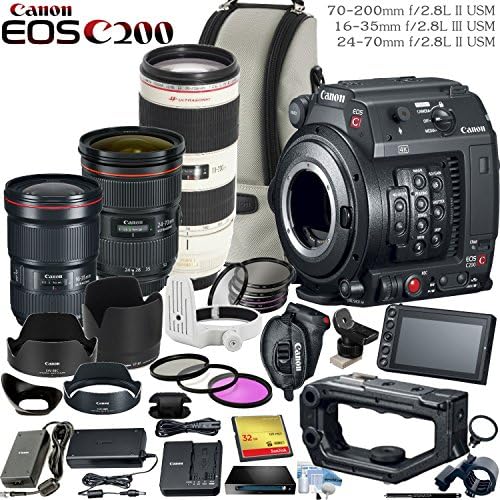 Canon EOS C200 EF Cinema Camera with Triple L Series Zoom Lens Bundle