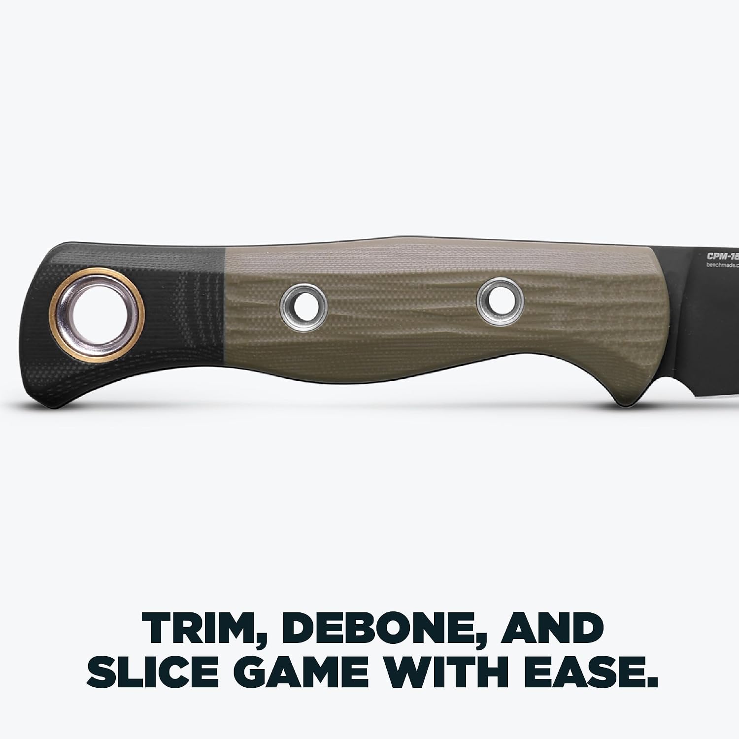 Benchmade - Meatcrafter Hunting and Cutlery Knife, Trailing Point Blade, OD Green G10 Handle, DLC Finish (4050BK-01)