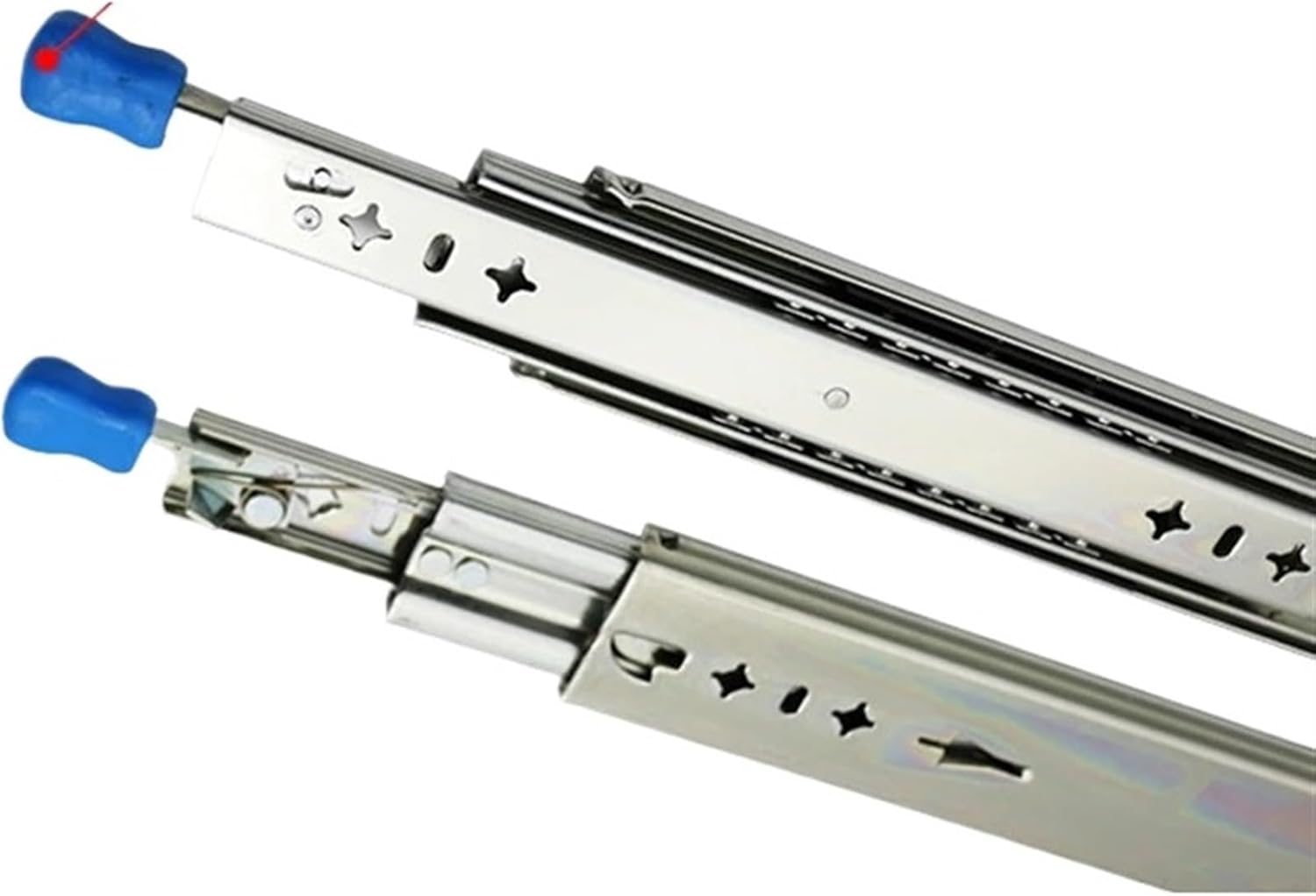 Side Mount Cabinet Runners Glides Three Fold Full Extension Heavy Duty Slide with Lock 53mm(24inch (600mm))