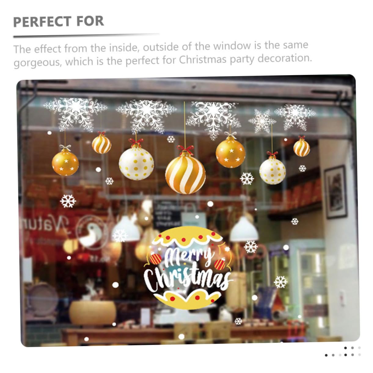 PRETYZOOM 4 Hojas Pegatinas estáticas navideñas calcomanías de ventana de de nieve ventana de invierno se aferra christmas window stickers decoração decoración de oro
