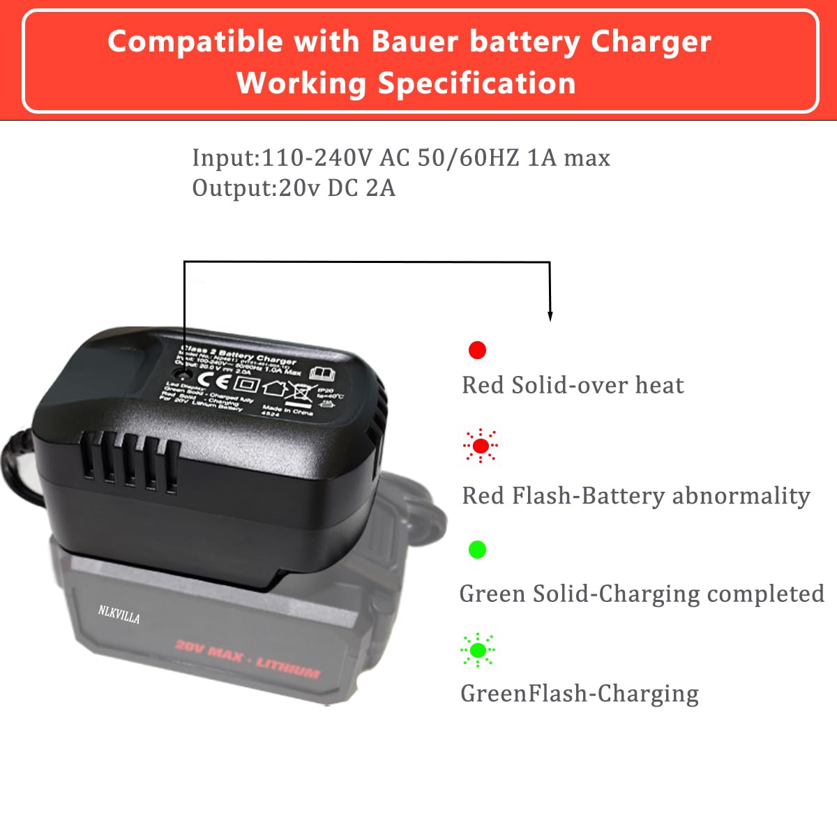 Amazon.com: for Bauer 20v Battery Charger to Charge Bauer 20v