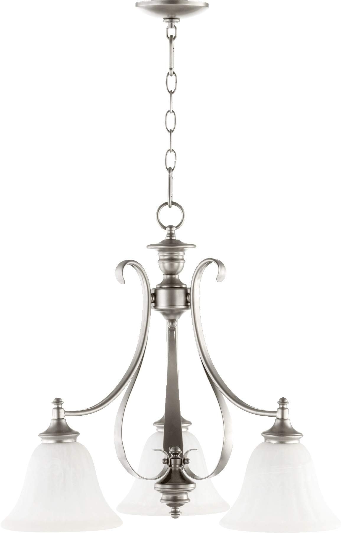 6394-3-64 Randolph - Three Light Nook, Classic Nickel Finish with Faux Alabaster Glass