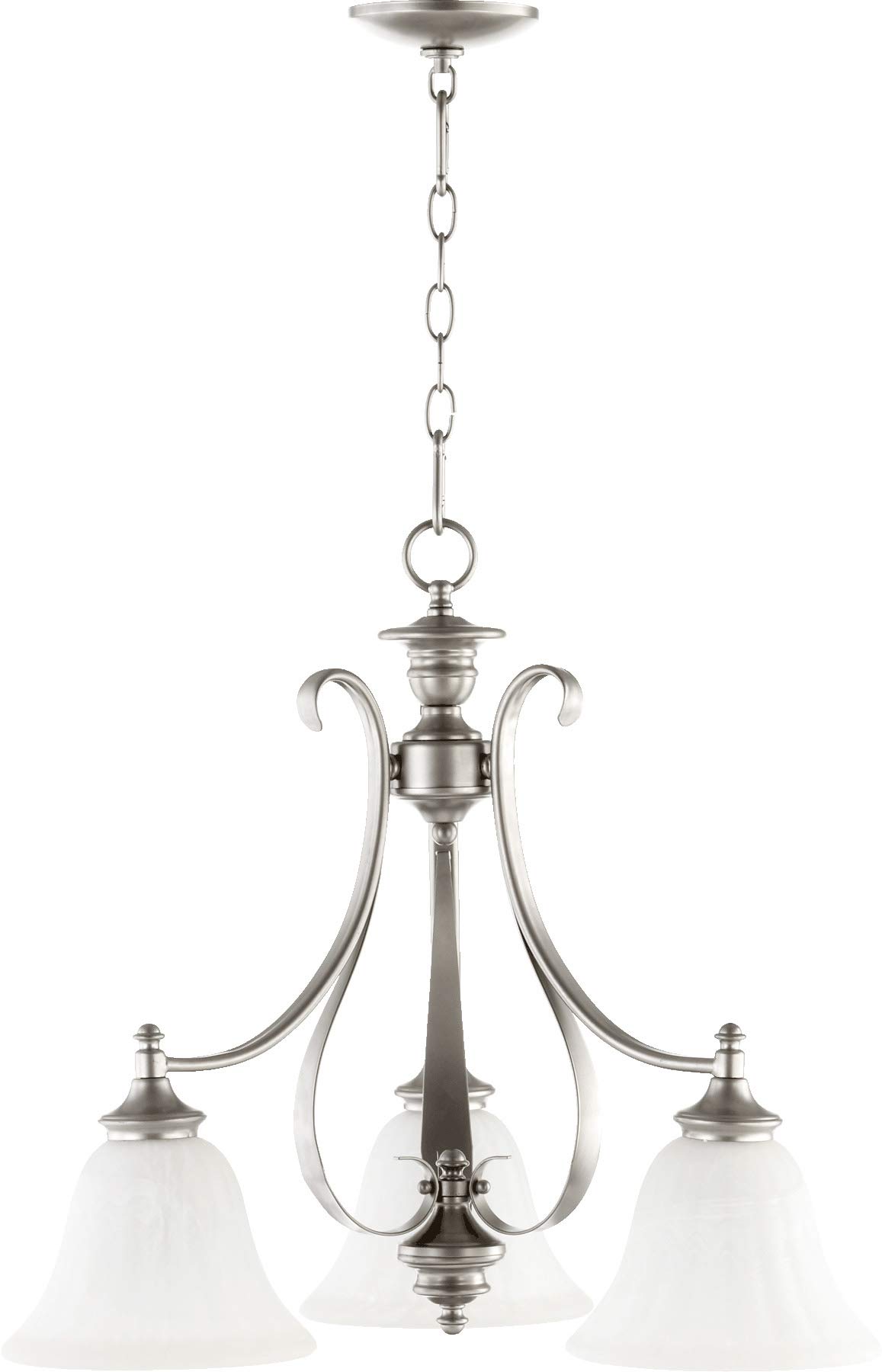 6394-3-64 Randolph - Three Light Nook, Classic Nickel Finish with Faux Alabaster Glass