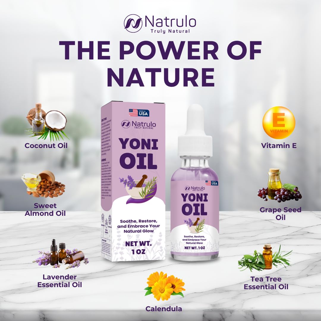Yoni Oil – Natural Feminine Oil for Women, Odor Control, Dark Spots, Ingrown Hairs & Skin Brightening – pH Balanced, Moisturizing, Herbal Serum with Essential Oils – Intimate Vaginal Care, Made in USA