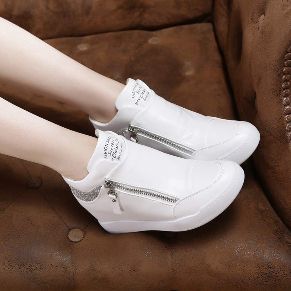 Sneakers Alte con Zeppa nascoste da Donna Scarpe da Ginnastica con Plateau Scarpe da Ginnastica con Plateau PU Scarpe Sportive con Zeppa