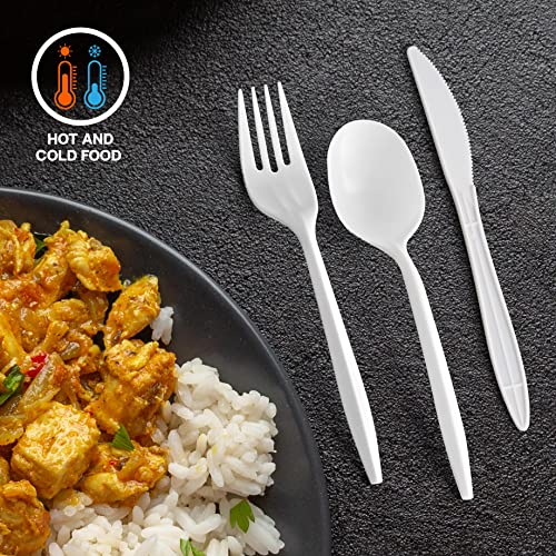 R-Kay Plastic Forks 600 Pack - Medium Weight Plastic Silverware - Disposable Forks For All Gatherings - Premium White Forks Plastic Disposable Silverware - Bulk Plastic Utensils #TOP1