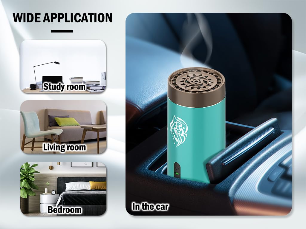 Portable Mini Incense Burner Bakhoor Rechargeable USB Aroma Diffuser Electric Arabic Incense Holder Muslim Home Decoration