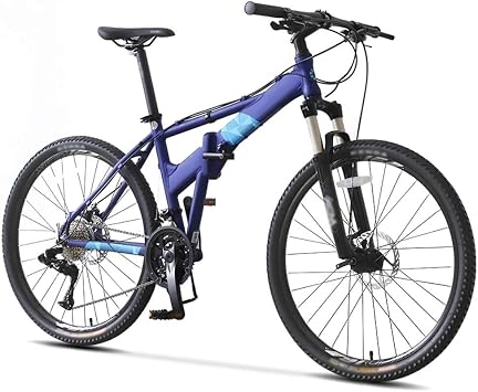 26 Inch 27 Speed Disc Brake Folding Mountain Bike, Lightweight Mountain Bike with V Brake, Folding Bicycle for Adult Men and Women
