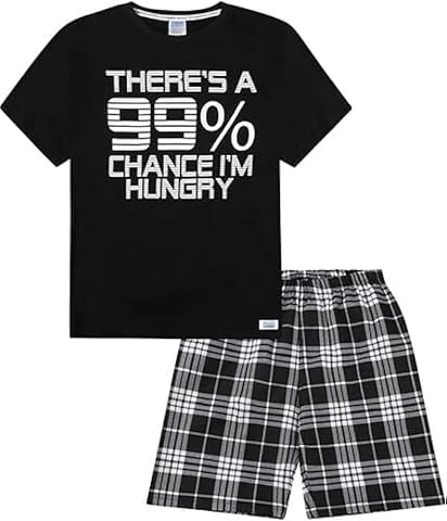 ThePyjamaFactory There's a 99% Chance I'm Hungry Cotton Woven Short…