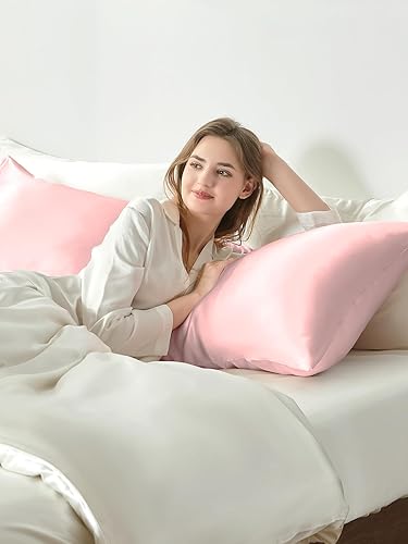 Miniatura 145 de THXSILK Funda de almohada de seda de morera 100% natural para cabello y piel, tamaño estándar de 20 x 26 pulgadas, funda de almohada de seda suave