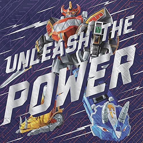 16 Pieces Classic ''Power Ranger'' Beverage Napkins Party Supply