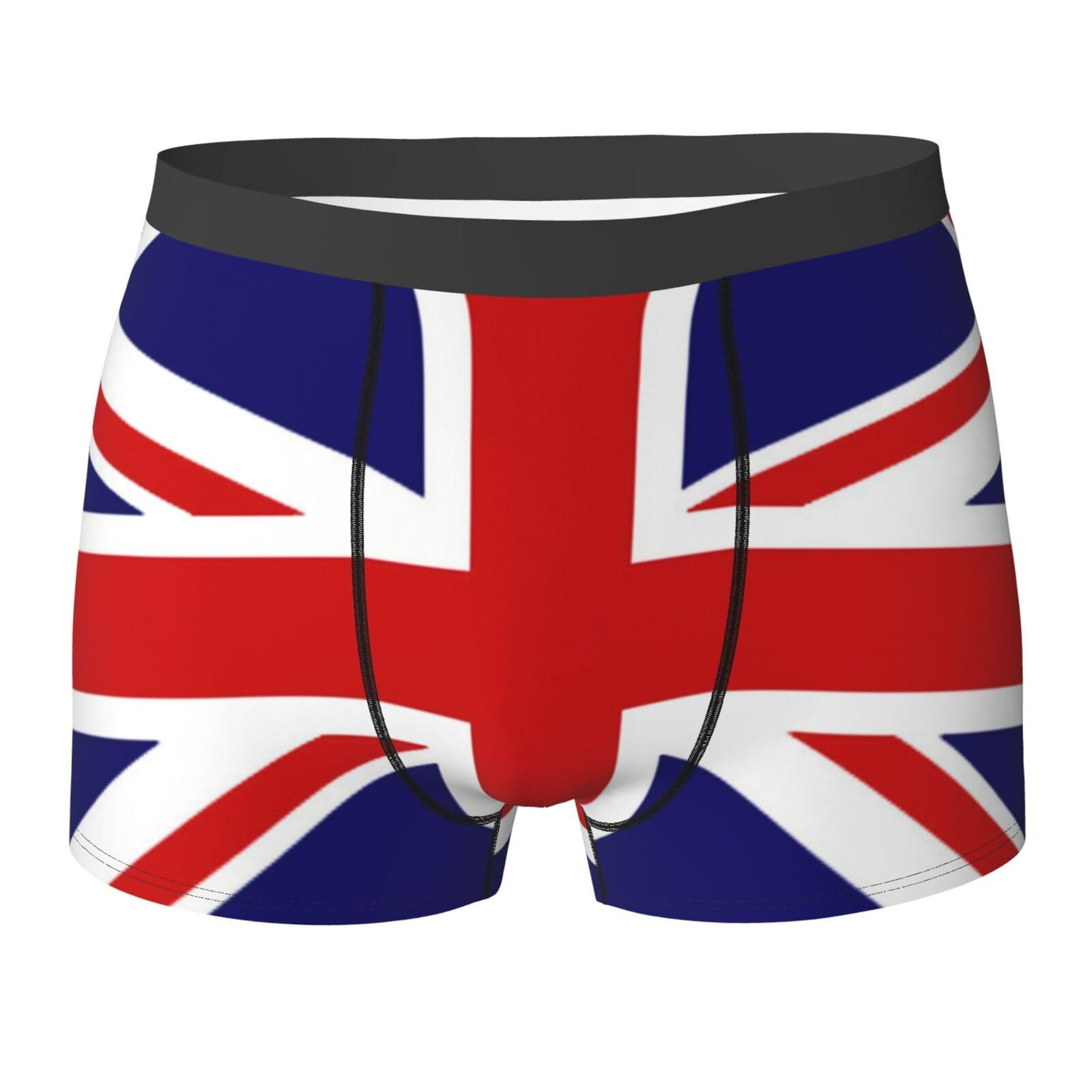 Esasam Men's Black Uk Flag Print Boxer Briefs - Comfortable And Stylish Underwear For