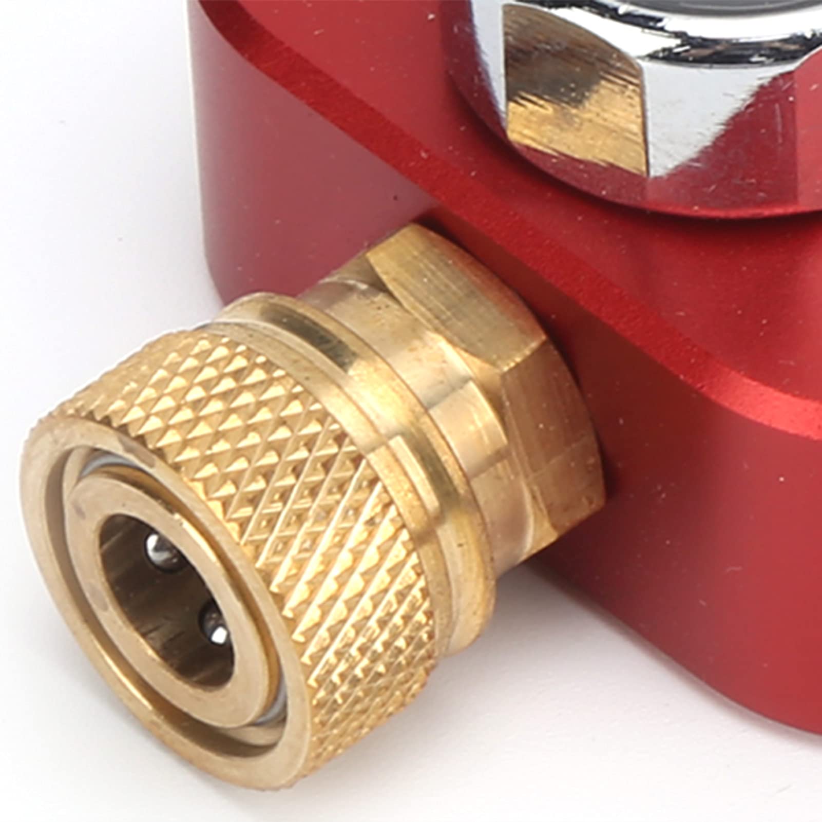 Dilwe Adaptador de Tanque de Recarga de Buceo Adaptador de Buceo para Equipo de Buceo, Botella Grande a pequeña Manómetro de 8 mm 0.5L 1L(Rojo)