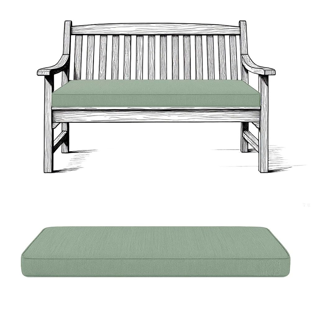 Coussin pour banc de salle à manger et fenêtre d'intérieur en lin vert