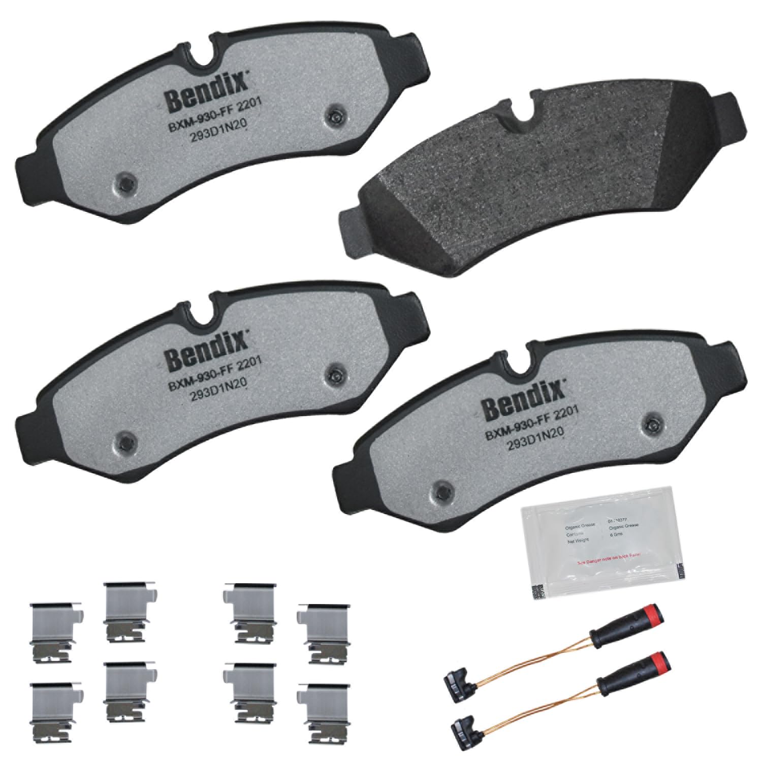 Bendix Fleet Metlok MKD2201FM Semi-Metallic Rear Brake Pads for Freightliner Sprinter 2500 2019, Mercedes-Benz Sprinter 2019, Sprinter 1500 2023-2019, Sprinter 2500 2024-2019