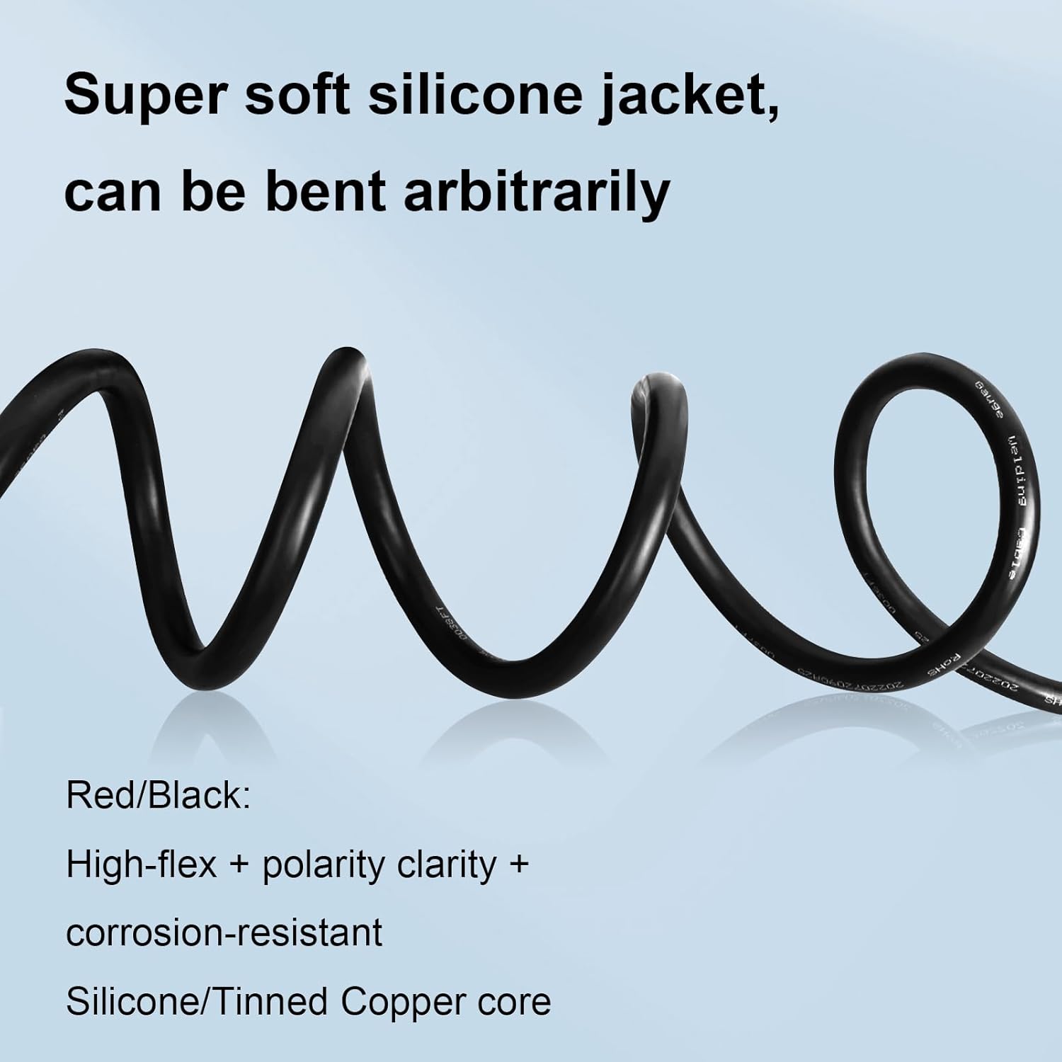 10 Gauge Silicone Wire (50ft Red & 50ft Black), 10 AWG Electrical Cable 0.08mm Tinned Copper Core High Temperature Resistant Wire, Soft and Flexible for RC Cars, Boat, Drones etc