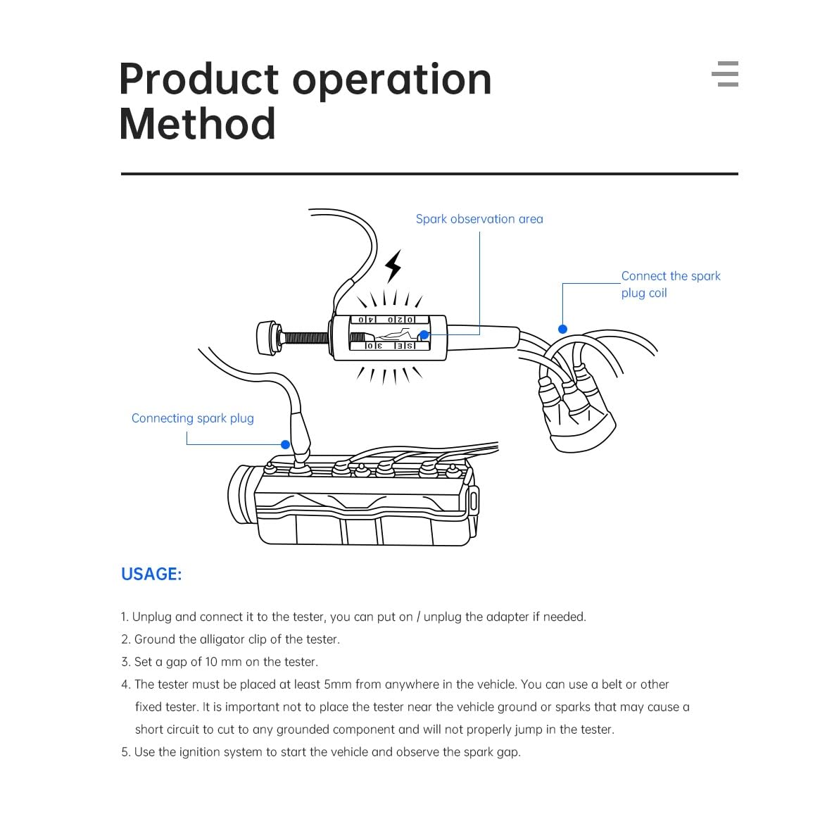 Automotive Tester 10-40kv Car Ignition System Tester High Visibility Engine Car Coil Tester Auto Diagnostic Tool CE
