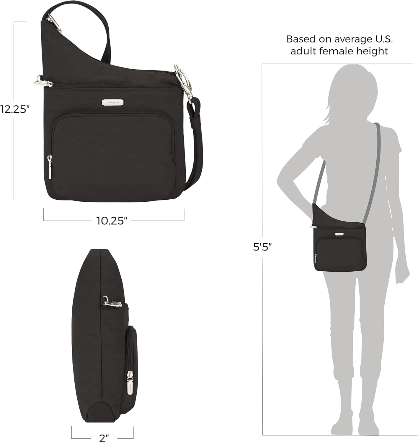 Travelon: Essentials - Anti-Theft - North/South Crossbody Bag - Image 4