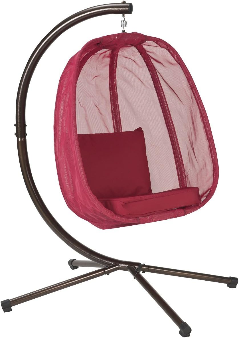 FlowerHouse 029008 Flower House Fhec100-Rd Fhec100-Brk Egg Chair, Bark Grass Plants, Red