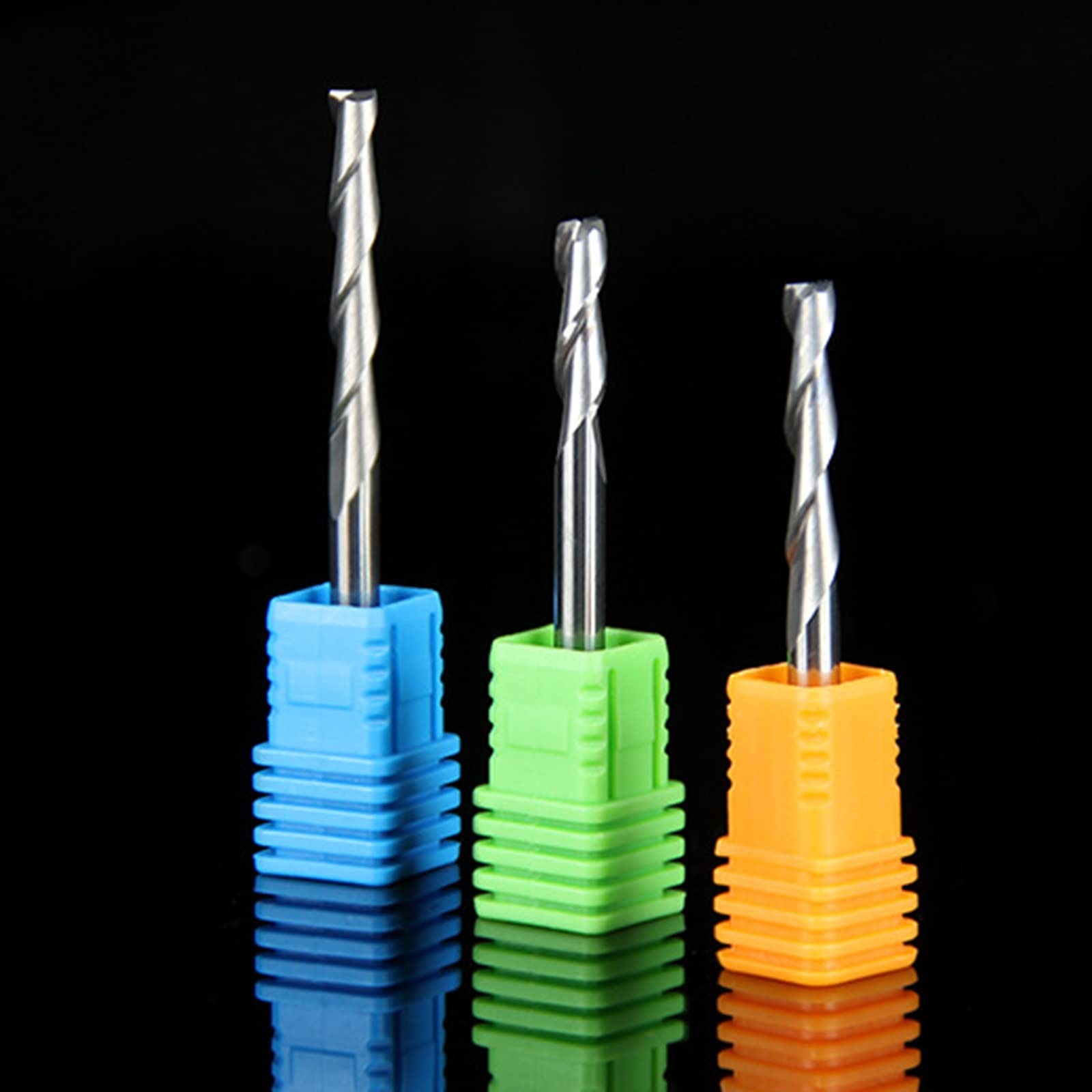 10 Pz/set Fresa Elicoidale in Metallo Duro Doppio Due Flauti a Spirale 1/4 Pollice Fresa Per La Lavorazione Del Legno Fresa Diritta Punte Per Router Per Legno Stampo in PVC Fibra Plastica