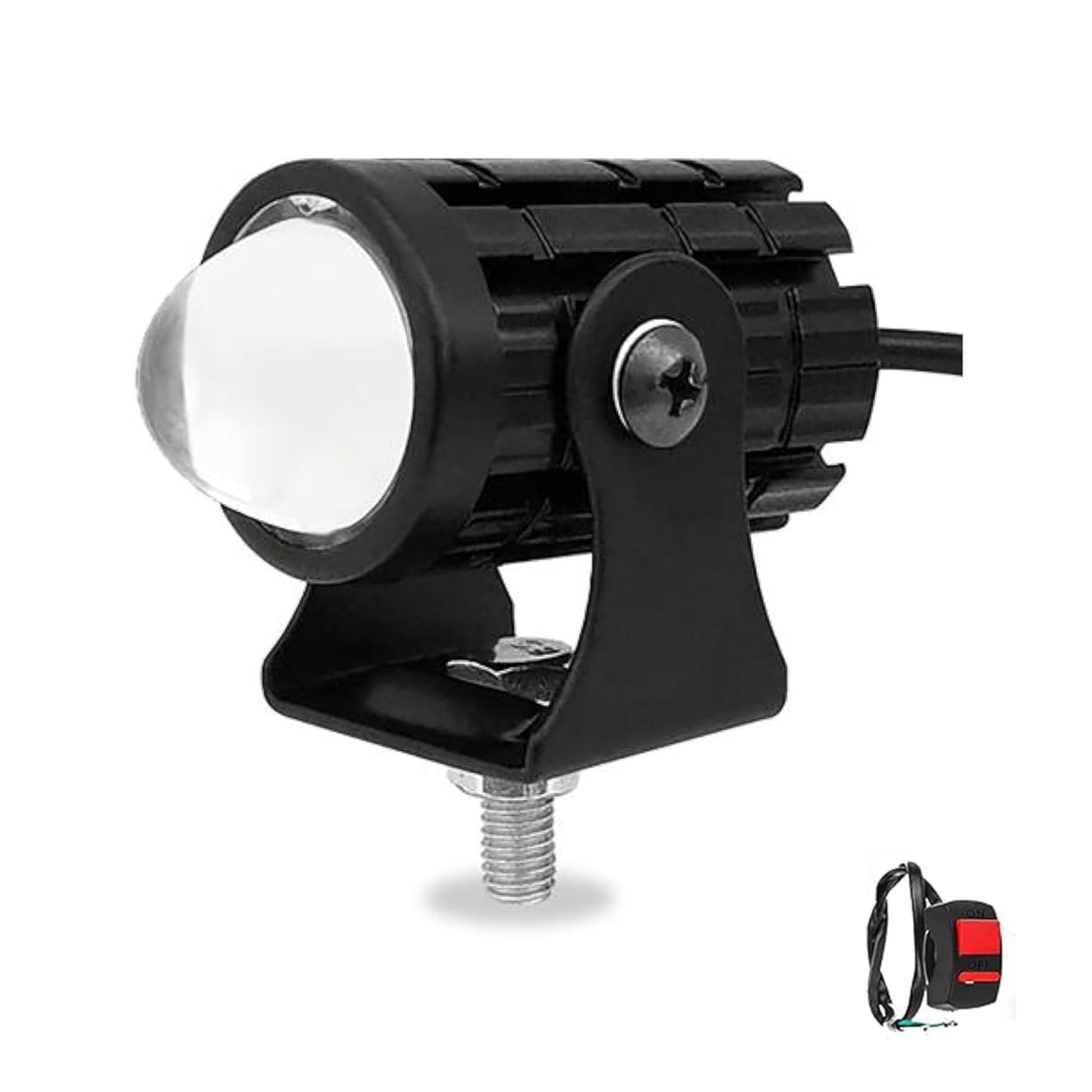 Aksmit Universal Fog Light Lamp Projector LED Spotlight Motorcycle Headlight Dual Color Motorbike Lighting System With Switch Universal For All Motorcycle, Scooty, Cars (Pack of 1 with Switch)-image-34