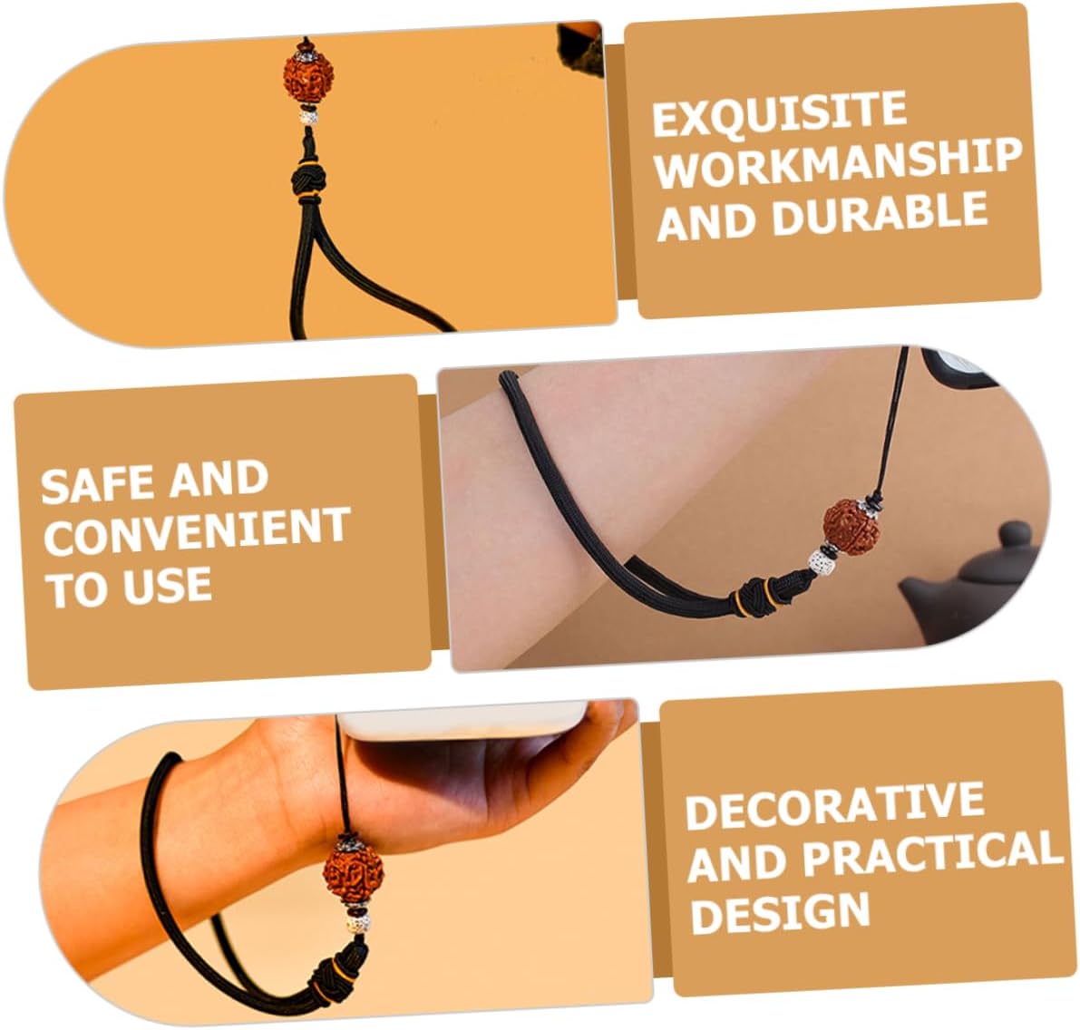 2pcs Bodhi Phone Lanyard Stylish Hand Wrist Strap with Unique Vajra Design for Mobile Phones Lightweight and Easy to Install for Daily Use and Electronic Accessories image 3