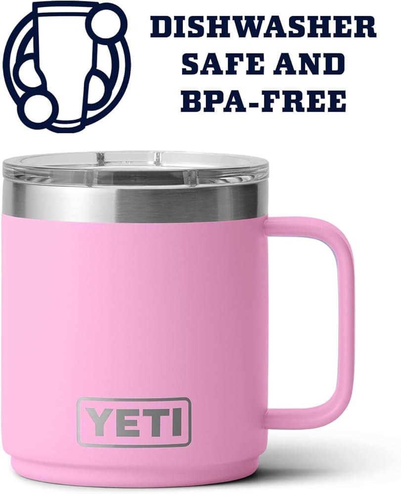 YETI Rambler 10 oz Mug パワーピンク YETI Rambler 10 oz Stackable Mug, Vacuum Insulated