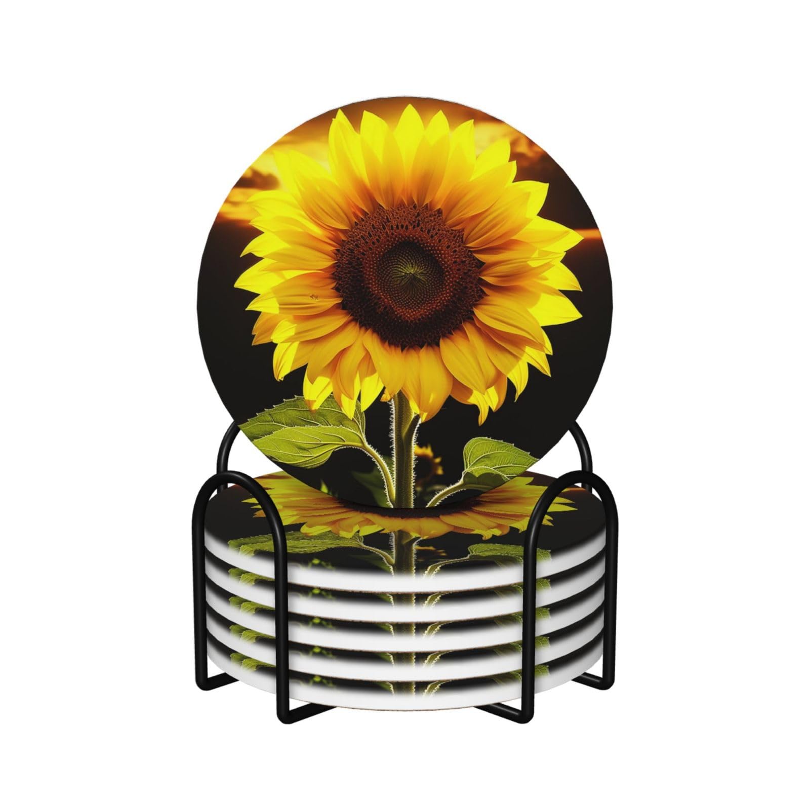 Dessous de verre céramique tournesol un cadeau de maison chaleureux