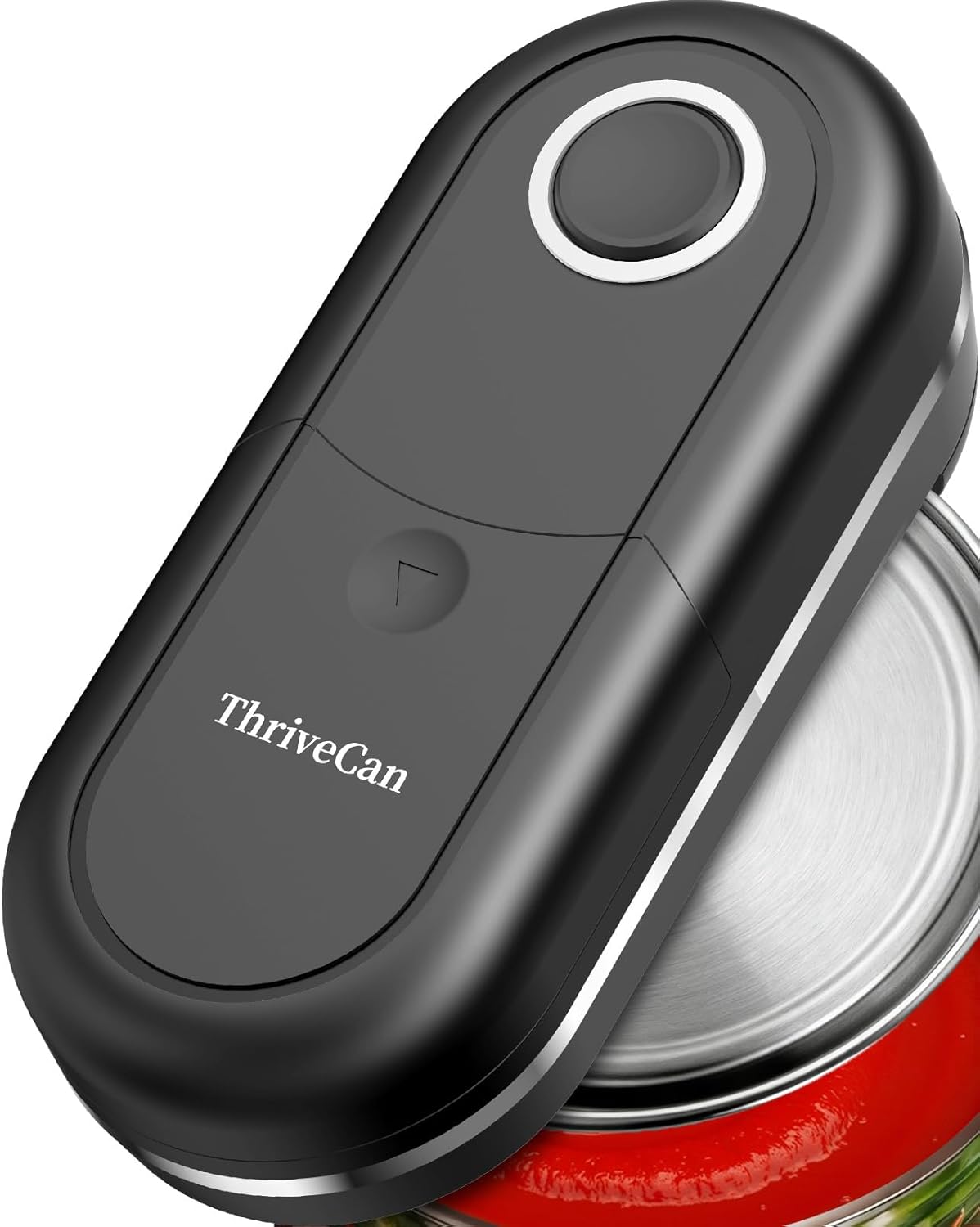 One Touch Electric Can Opener with Smooth Edge, Automatic Battery Operated Can Opener for Seniors with Arthritis, Handheld Easy to Use, Fits Most Can Sizes, Safe Kitchen Gadget (Black)