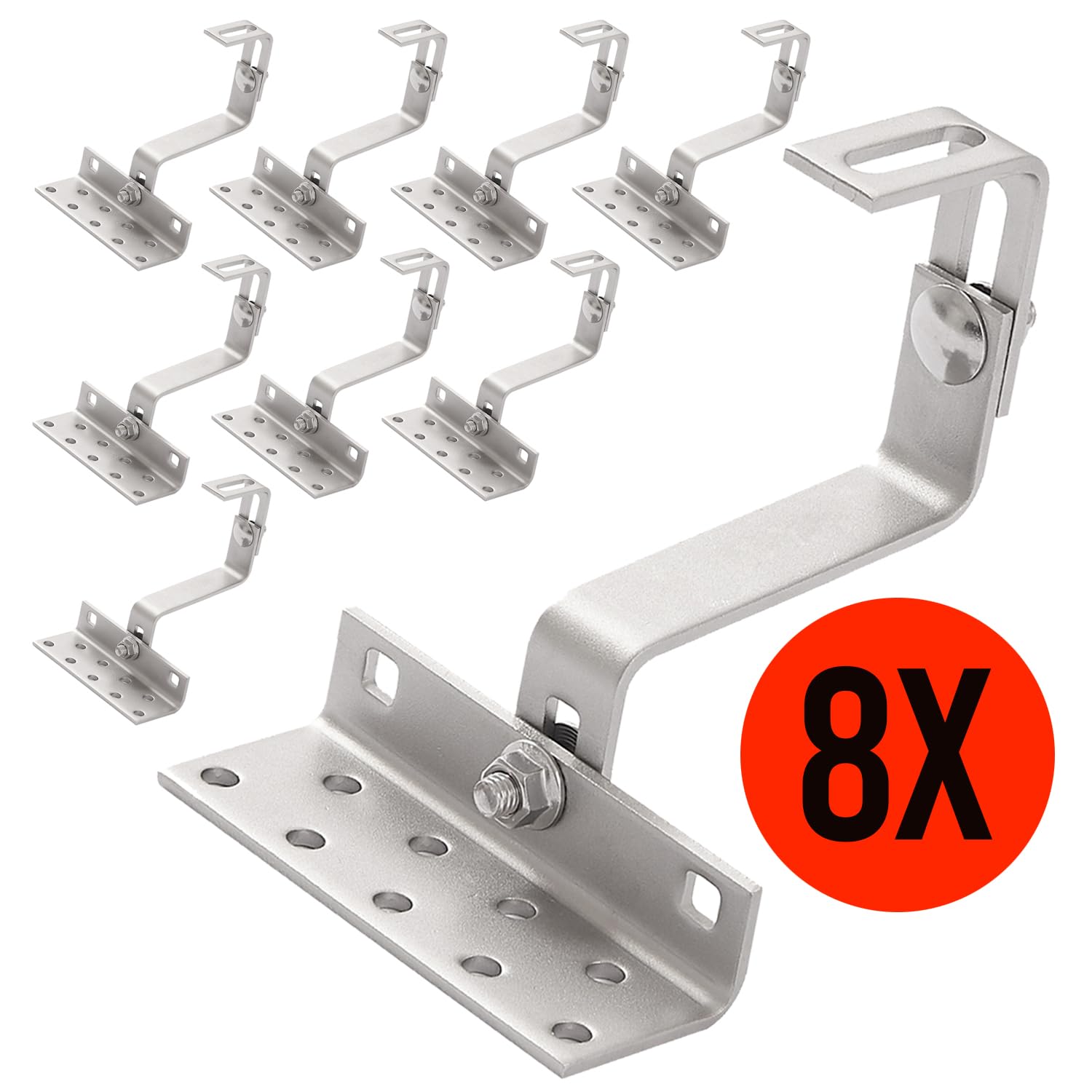 4 Ganci Da Tetto Regolabili In 3 Posizioni, In Acciaio Inox - Foto 9