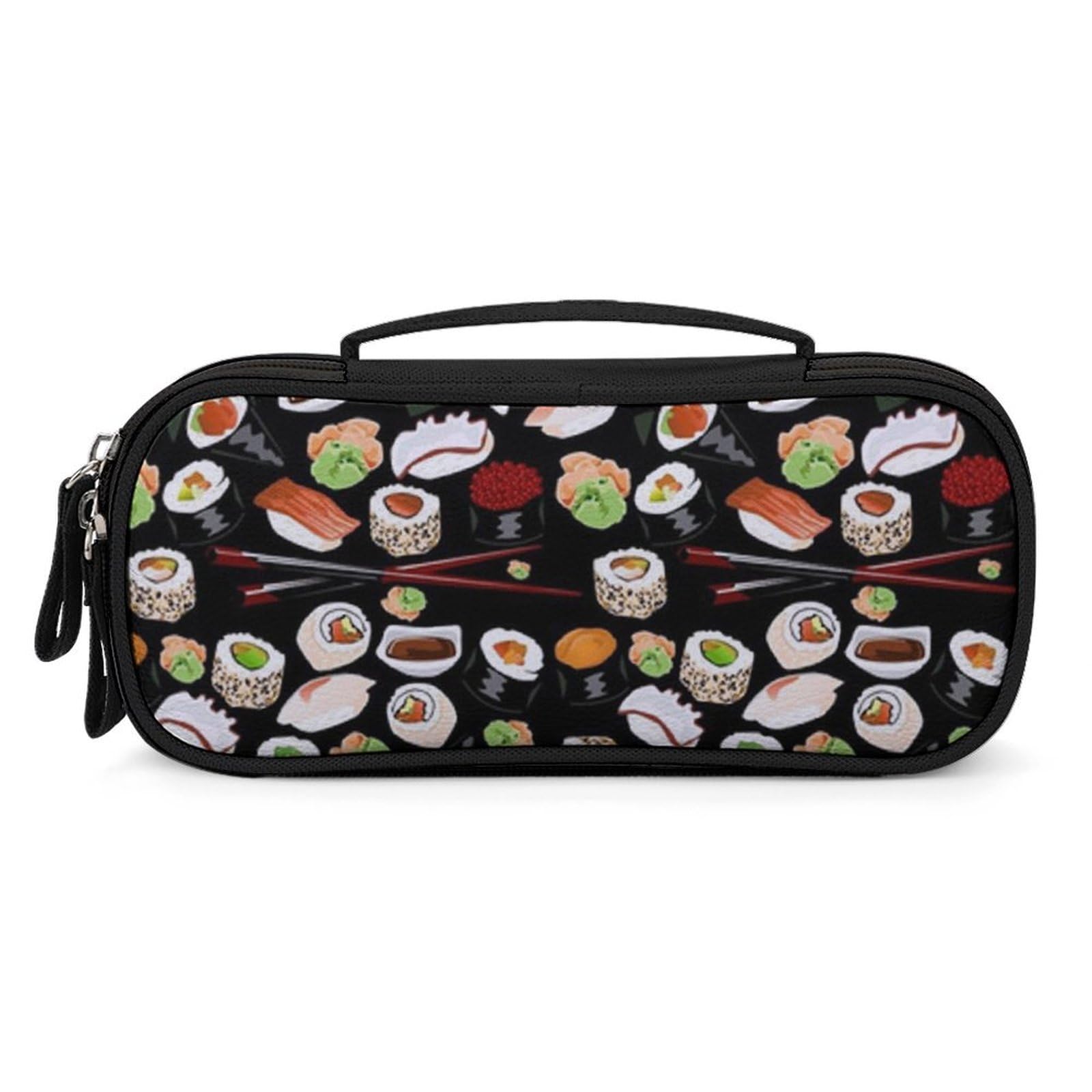 Bolsa de sushi japonesa negra para organizar tus cosméticos y bolígrafos en cada viaje 8