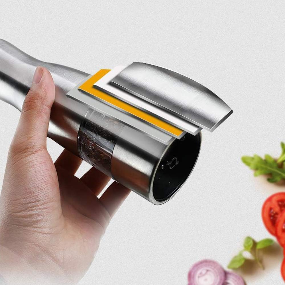 Professional Salt and Pepper Mills Electric Grinder Set, Illuminated Dispensing Adjustable Coarseness from Ceramic Blades One Touch Operation Battery