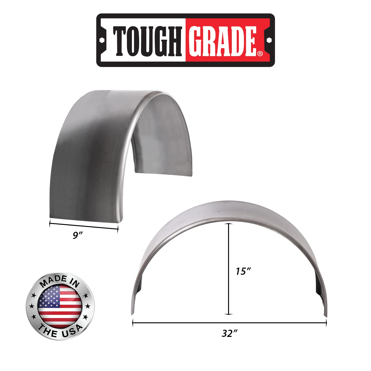ToughGrade Round Steel Trailer Fenders | Smooth Fender 9