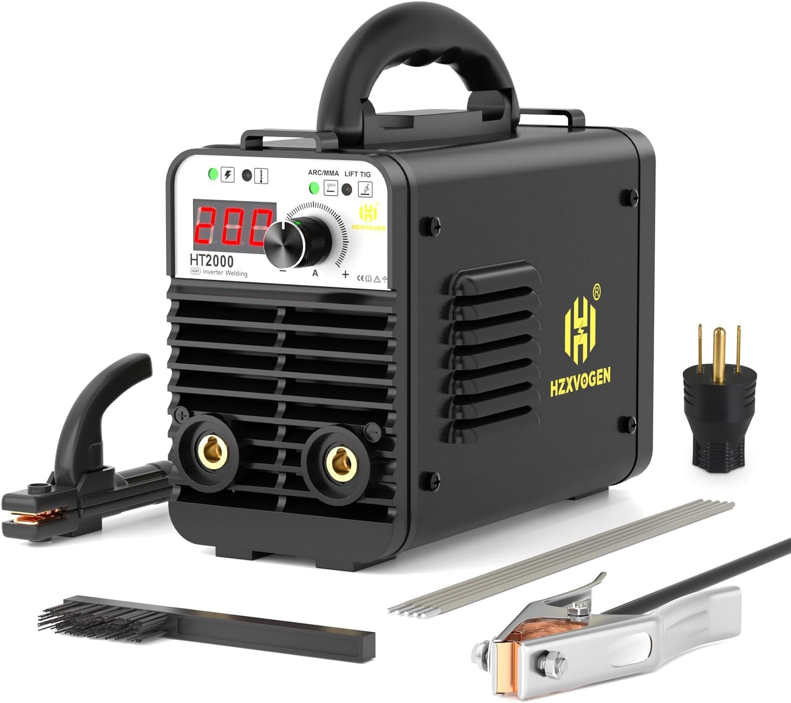 HZXVOGEN 200A Stick Welder, 110/220V MMA Lift TIG Welding Machine with Hot Start Arc Force Anti-Stick IGBT Portable Mini Welder Machine Digital Display