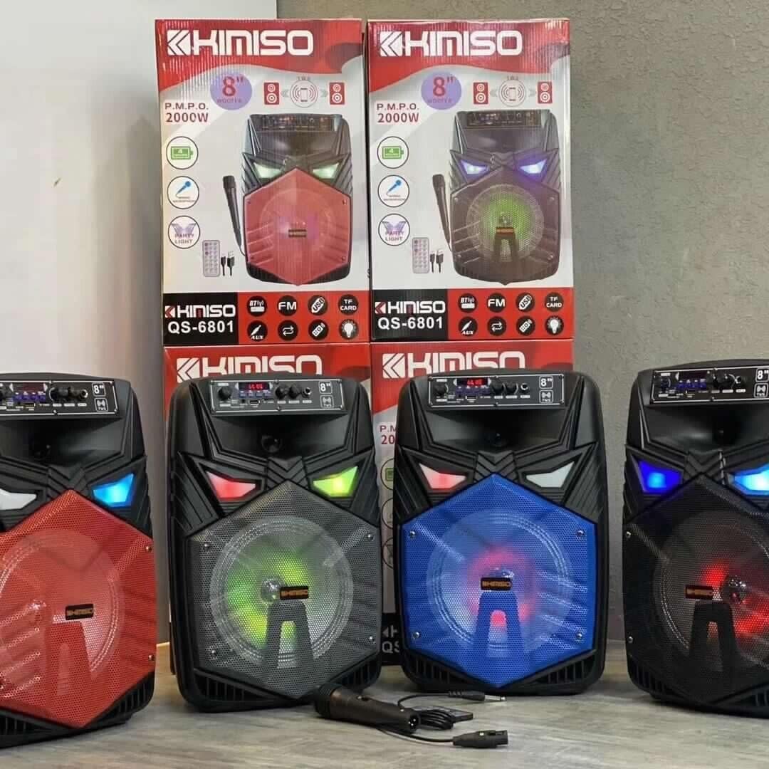 Generic Kimiso QS-6801 Altavoz Bluetooth de 8 Pulgadas 2000W con Micrófono para Fiesta y Karaoke