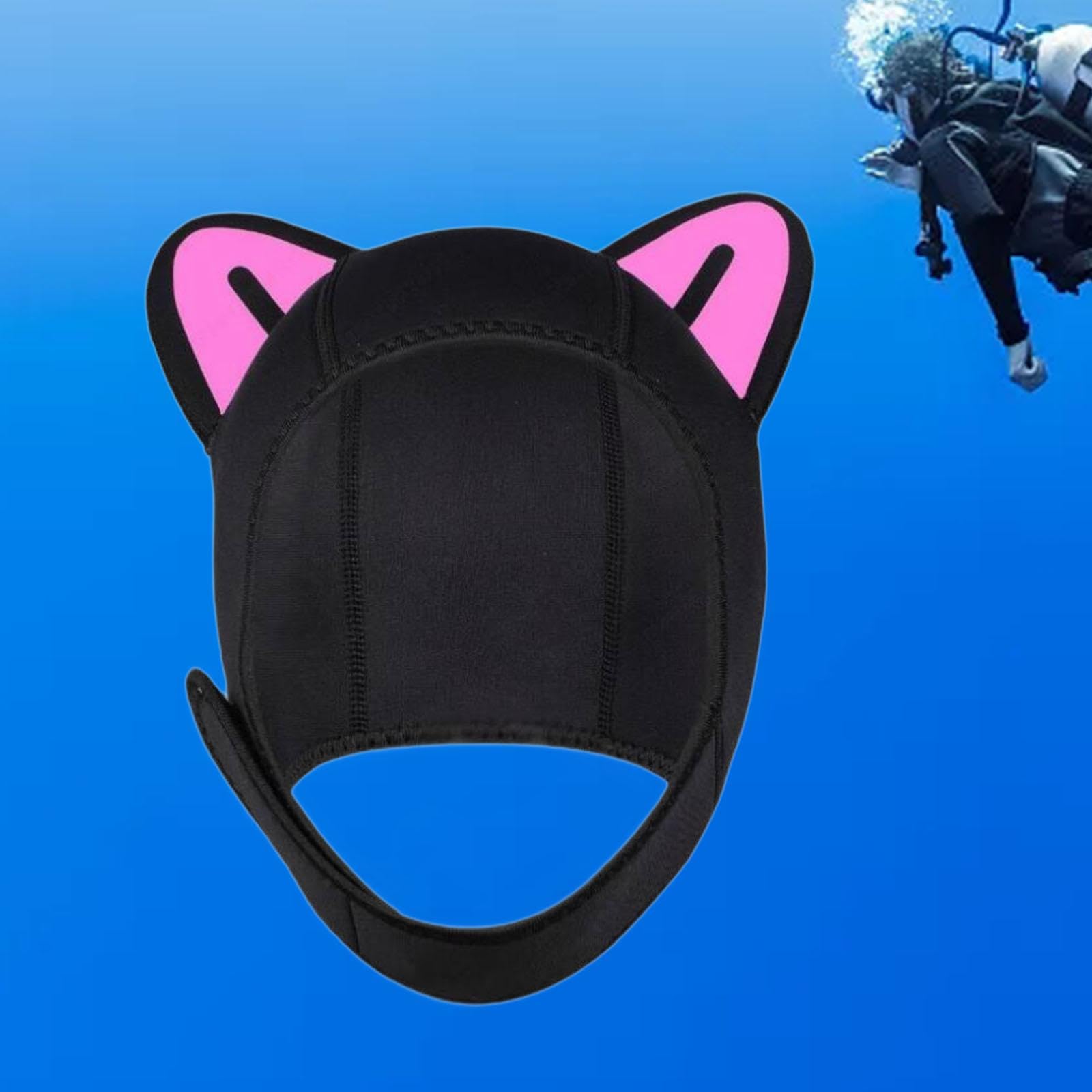 Taucherhaube Neopren Schwimmkappe mit Verstellbarem Kinnriemen Surfhaube Kopfbedeckung Hautfreundlich Flexibel für Damen Herren Kinder was