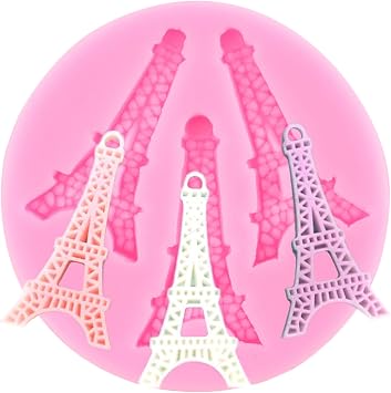 Mini Eiffel Tower Silicone Fondant Mold For Cake Decorating Cupcake Topper Chocolate Candy Gum Paste Polymer Clay