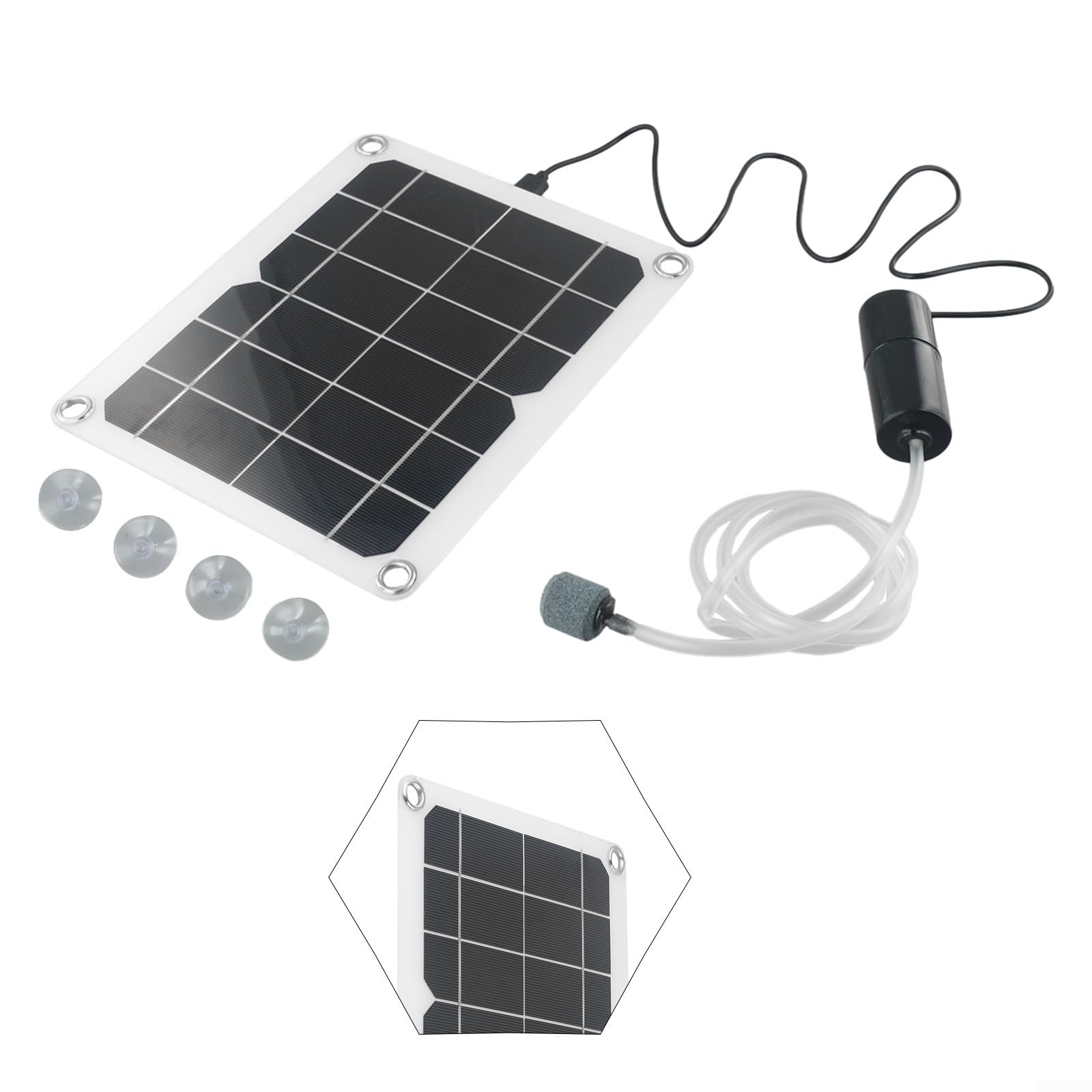 Aeratore solare per stagno, 20 W, monocristallino, pannello solare in silicone, ossigenatore silenzioso, piccolo, per laghetto da pesca all'aperto