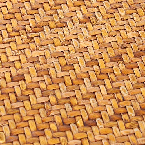 ZHDOKA Rattan Tatami Cushion, Japanese Style Round Straw Seat Pad Summer Floor Pillow Sitting Cushion Yoga Tea Ceremony Meditation Pad for Living Room Bay Window(40cm x 17cm) - Thumbnail 4
