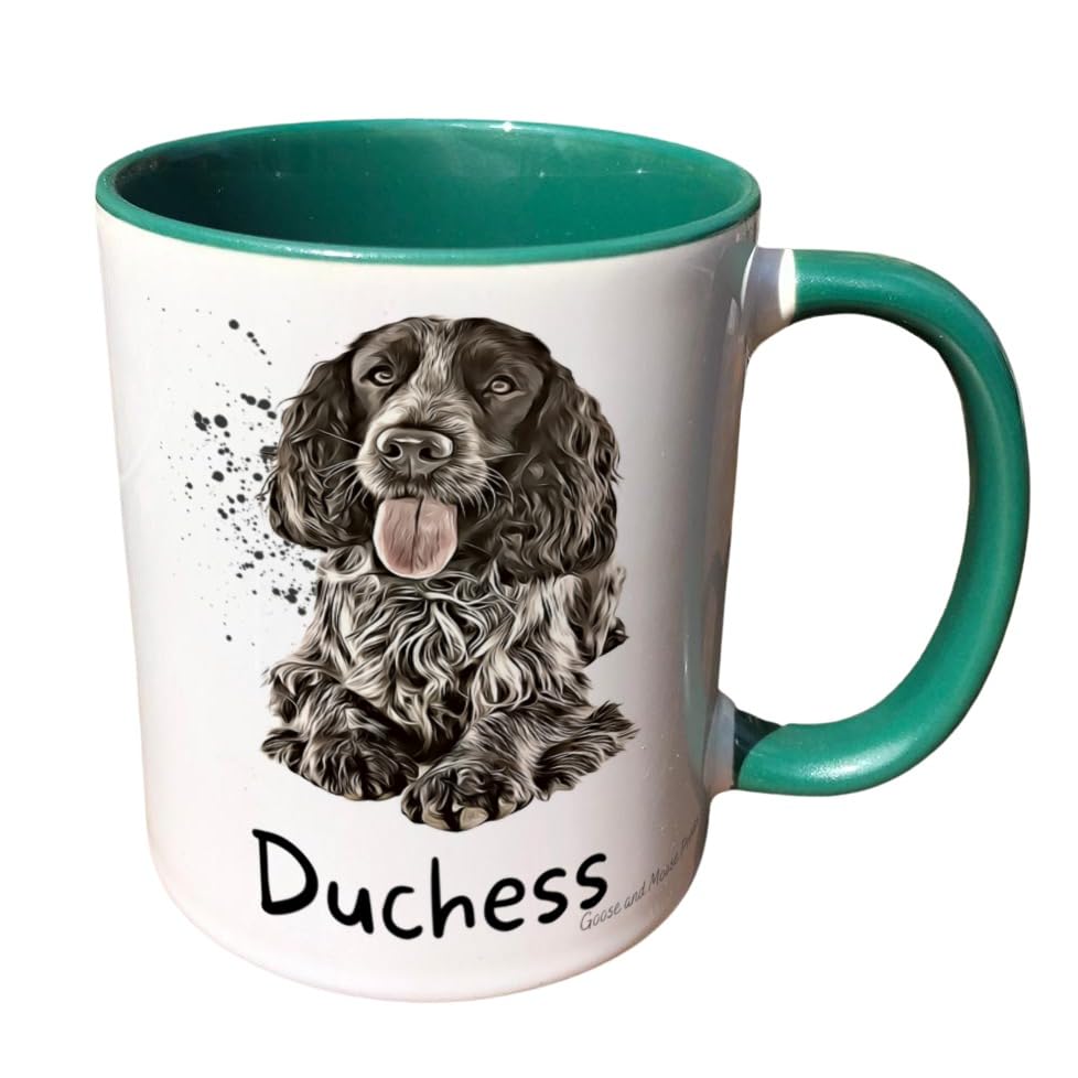 Personalised Blue Roan Cocker Spaniel Dog Mug Gift - Present for Dog Lovers - Gifts for Puppy Owners - Personalised Dog Mug - Country Style Mug (Pink)