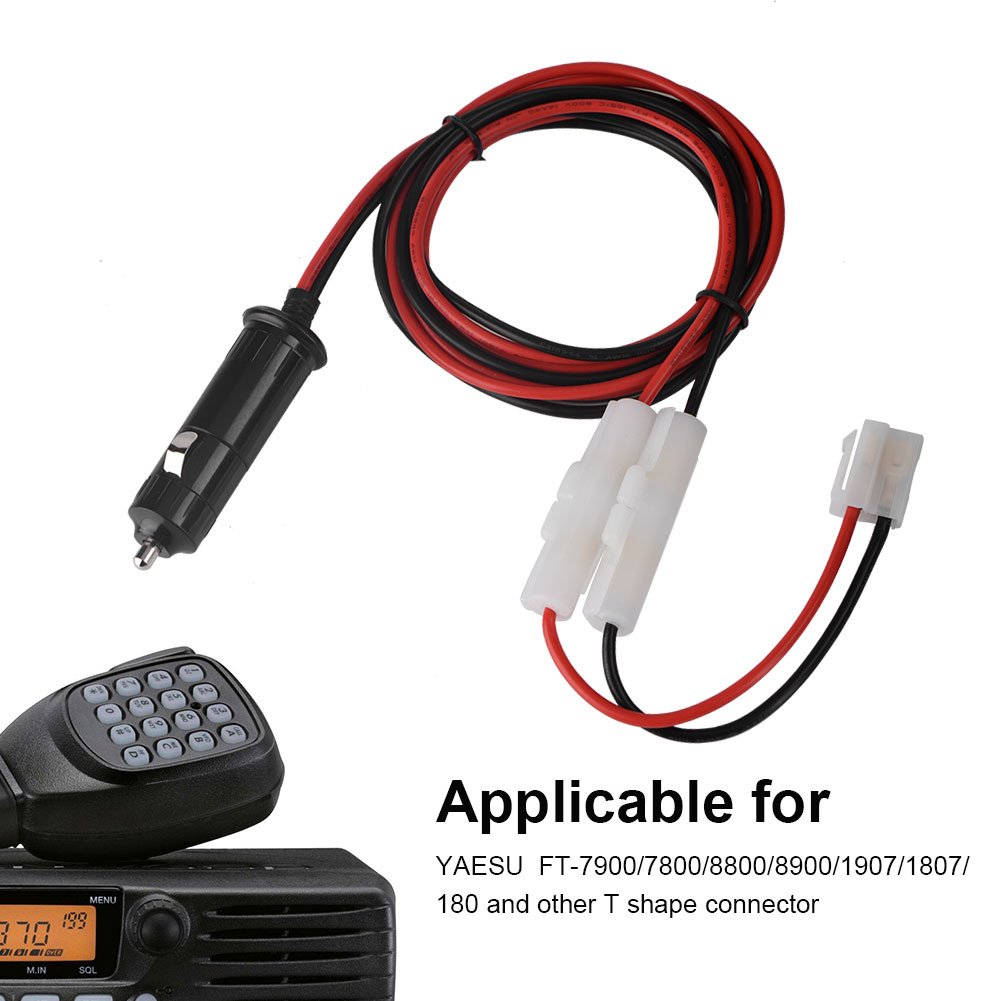 T Shape Power Cable Cord Cigarette Lighter, for FT-7900/7800/8800