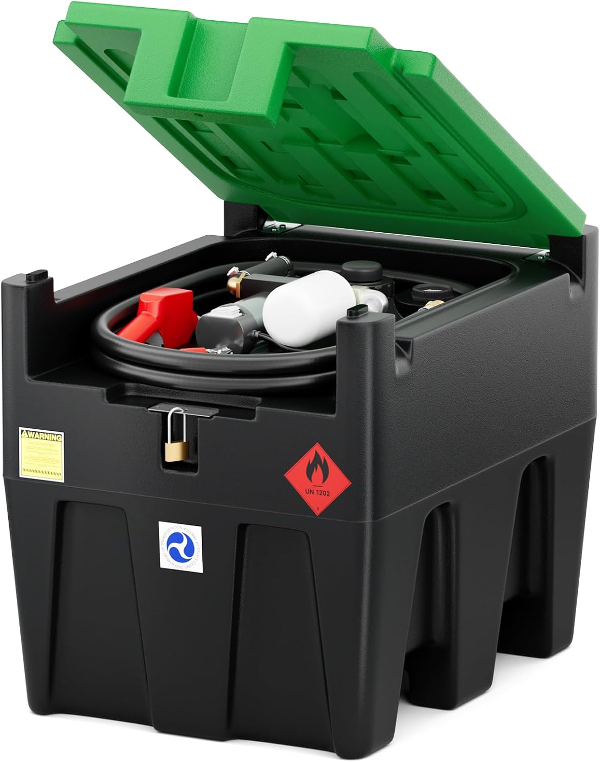 Fuel Tank, 58 Gallon for Diesel, Fuel Transfer Tank with 10.6 GPM Fast Flow Rate 12V DC Transfer Pump,13.1 ft Power Cord Portable Diesel Tank