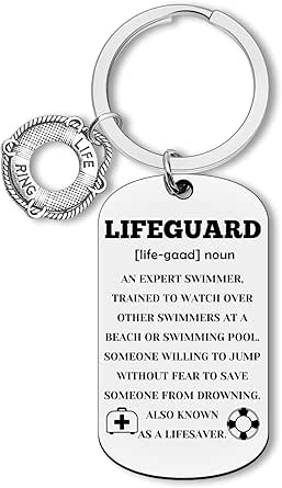 Amazon.com: Lifeguard Keychain Life Preserver Appreciation Gift Jewelry ...