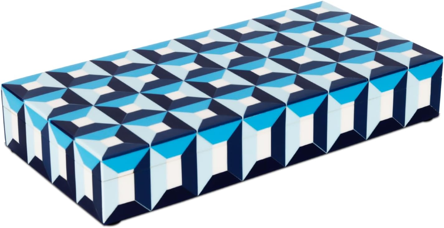 Handicrafts Home Decorative Box - Handmade Jewelry Organizer Box with Lid - Keepsake Box for Home Decor, Jewelry, Accessories, Collectibles - Modern Wooden Storage Box - Modern, 12X6X2 inch