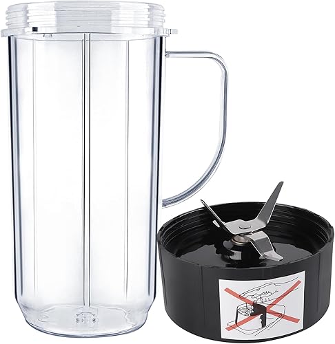 Magic Bullet - Vasos para licuadora, taza alta de 22 onzas con mango de hoja cruzada, pieza de repuesto compatible con Magic Bullet Blender Juicer