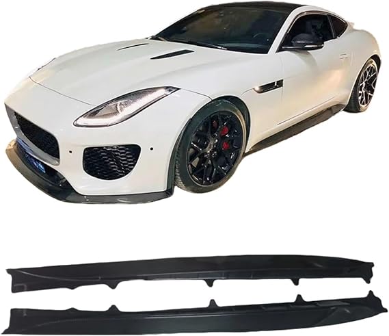 Compatible For Jaguar F-TYPE 2013-2019 Carbon Fiber Bumper Lip Side Skirts Splitters Cover