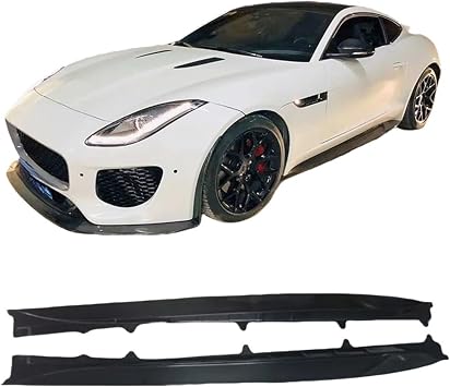 Compatible For Jaguar F-TYPE 2013-2019 Carbon Fiber Bumper Lip Side Skirts Splitters Cover