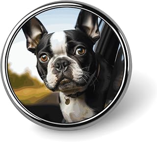 Round Metal Lapel Pin, Aluminum Alloy, Puppy Dog | Fashion Brooch Badge for Shirts, Jackets, Hats, Enamel Lapel Pins for Men Women, Accessory Gift for Daily Wear & Events