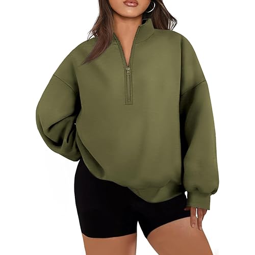 Eytino Plus Size Sweatshirt for Women Half Zip Quarter Zipper Pullover Hoodies Tops(1X-5X)